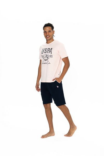 U.S. Polo Assn. Πόλο Ασν. Ανδρικό σετ πιτζάμες με στρογγυλή λαιμόκοψη - 100% βαμβάκι SMR.MN.Z1E.T.8.A8.GRO7P7.LKE2811