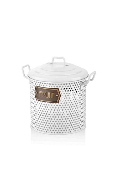 The Mia 30cm White Metal Fruit Basket
