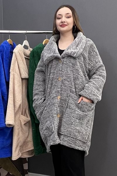 Saklı Butik Buttoned Fleece Jacket SK-8066