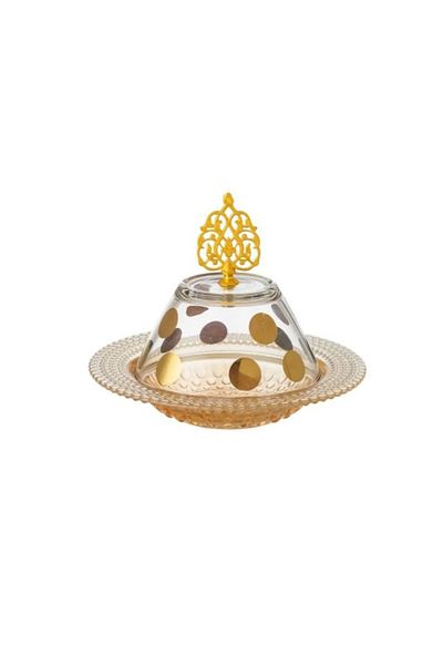 HIC Turkish Glass Date Bowl With Lid 17.5 Cm