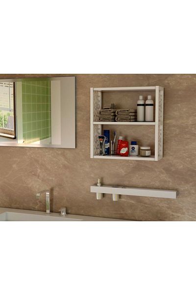 HOMS Wall shelf made of chipboard/PPE, Lulu Homs, white, 50 x 45 x 20 cm