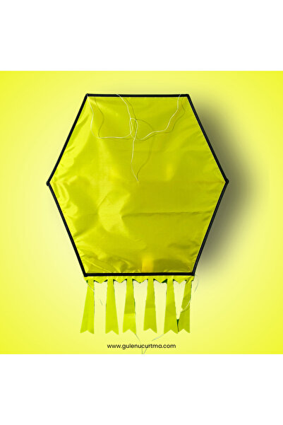 GÜLEN UÇURTMA Kumaş Altıgen Uçurtma / Düz Renk