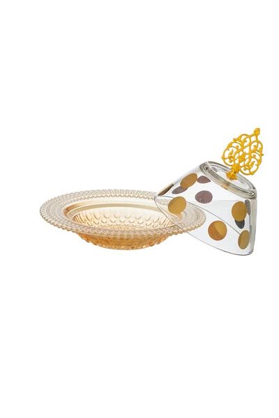 HIC Turkish Glass Date Bowl With Lid 17.5 Cm