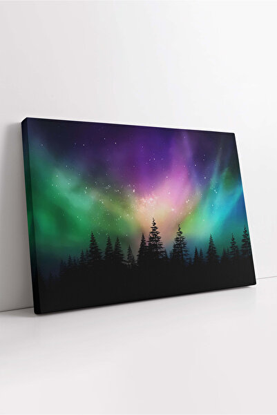 KOSS Dijital Pictură decorativă pe pânză cu peisaj cu lumini aurora nordice p...