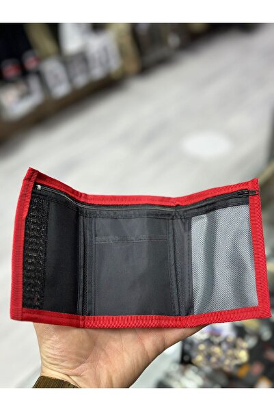 KOMANDO PAZARI Month Star Turkish Flag Embroidered Red Wallet