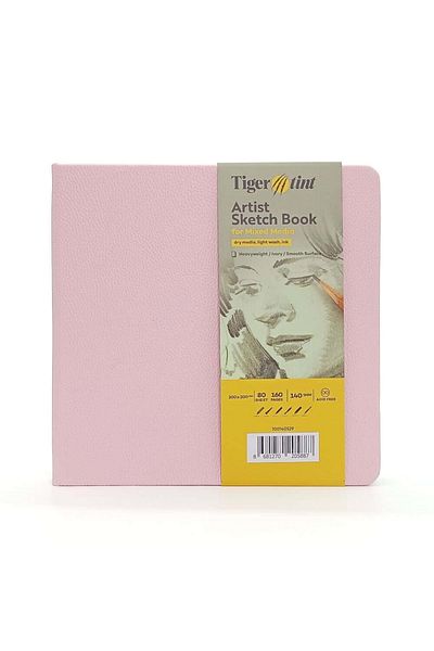 Tigertint Σκληρό εξώφυλλο Sketchbook 140 g 20x20 cm 80 Φύλλα Candy Pink 100140529