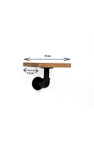 HOMS Industrial style wood-metal shelf Homs 15x12 cm