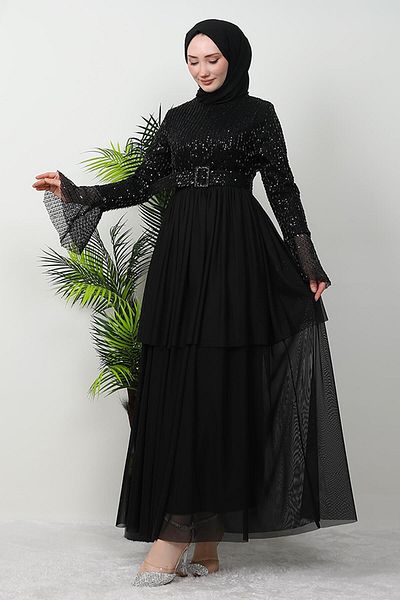 GİZ AGİYİM Βραδινό φόρεμα Black Moon Tulle