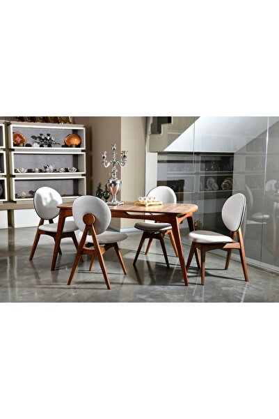 VOWTURKEY Touch Iskandinav Gürgen Ikelet Mutfak&salon Masa Takımı El Işçiliği 80*160/4sandalyeli