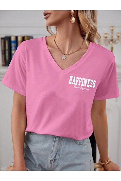 mercoledi Γυναικείο μπλουζάκι Casual V λαιμόκοψη Oversize