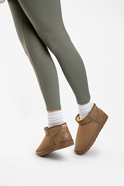 Shupe Kadın Vizon Ultra Mini Süet Bot Içi Kürklü Kışlık Taban Bot & Bootie