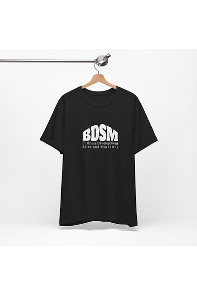 IVART BDSM-Business Development Printed -unisex -100% μαύρο βαμβακερό λαιμόκοψη κοντομάνικο κανονικό μπλουζάκι