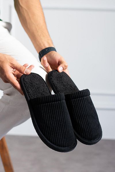 Moda Frato Papuci de casă unisex Modafrato - Papuci de iarnă plat cu fante