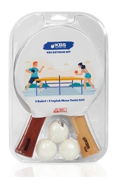 KBS Batman Set Masa Tenisi Raketi 2 Raket 3 Top