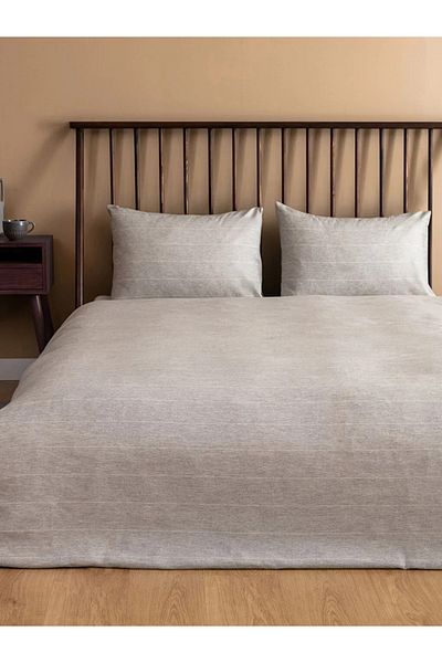 LC Waikiki LCW HOME Γκρι Ριγέ Σετ Παπλωματοθήκη Διπλό 200x220
