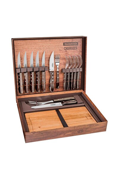 TRAMONTINA منذ عام 1911، صنع في البرازيل - مجموعة شواء مكونة من 15 قطعة مع شف...