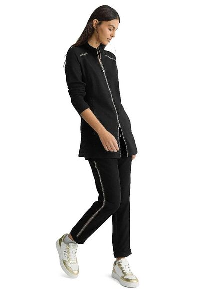 Liu Jo Women's Black Stripe Side Stripe Short-Legged Trousers - Regular Fit Ta5140Ts423-22222