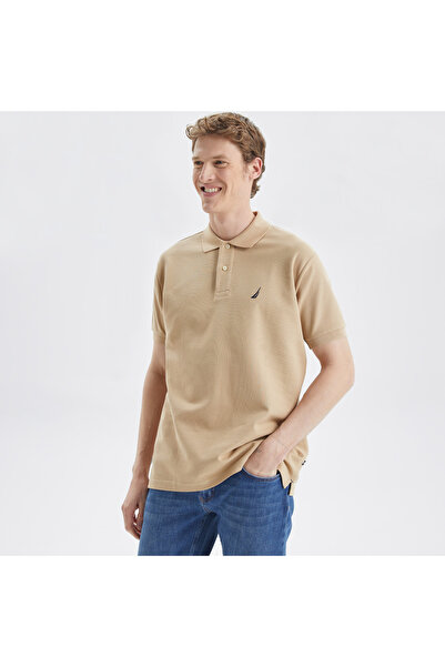 Nautica Erkek Bej Classic Fit Kısa Kollu Polo