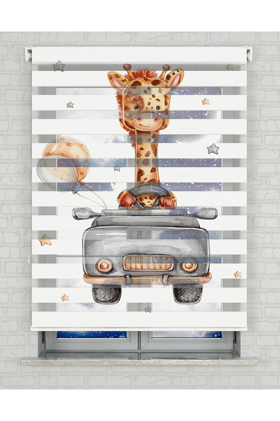 AD Home Κουρτίνα ζέβρας με σχέδιο καμηλοπάρδαλης και αυτοκινήτου - Ημέρα και ...