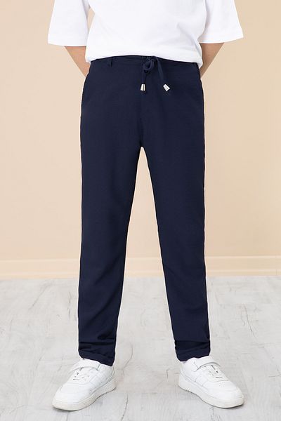 Cansın Mini Navy Blue Double Leg Boy's Jogger Fabric Trousers 20052