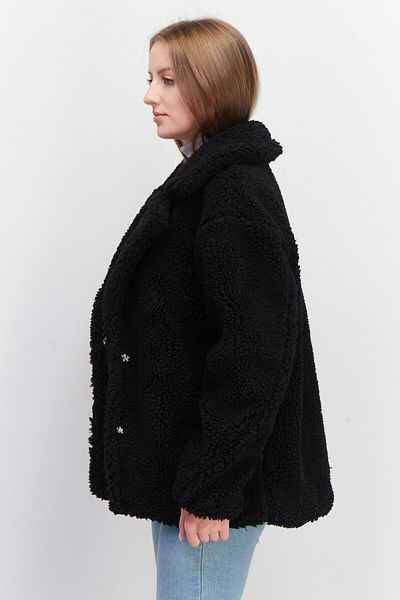 NA-KD Women Spread Collar Long Sleeves Knitted Jacket, Black