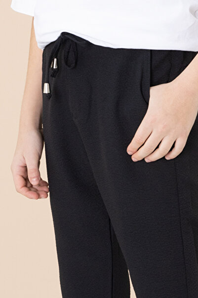 Cansın Mini Black Double Leg Boy's Jogger Fabric Trousers 20051