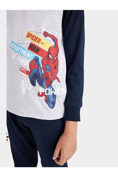 DeFacto Spiderman Print Long Sleeves T-Shirt & Pyjama Set