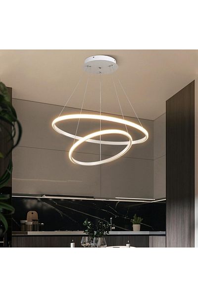 neeko Robin Modern White Double Pendant Lamp - Daylight Chandelier Case