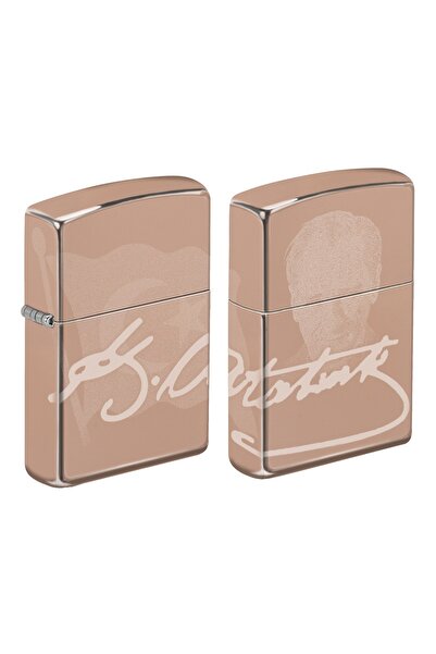 Zippo Kemal Atatürk İmza - Signature Dizayn Çakmak Rose Gold
