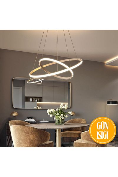 neeko Robin Modern White Double Pendant Lamp - Daylight Chandelier Case