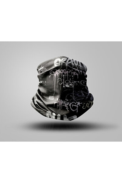 Buffalo Graffiti Tasarımlı Motorcu Buff Maske Outdoor Boyunluk Unisex Bandana