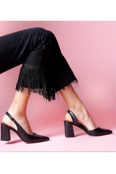 Chic Via Via Black Skin Women's Heeled Shoes