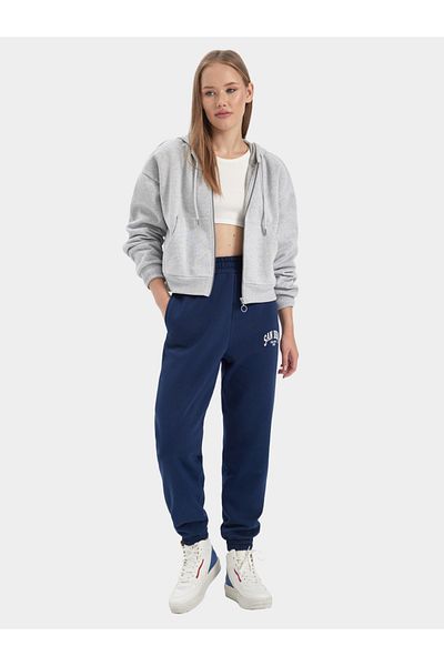 DeFacto Slogan Print Elasticated Cuff Joggers with Pockets