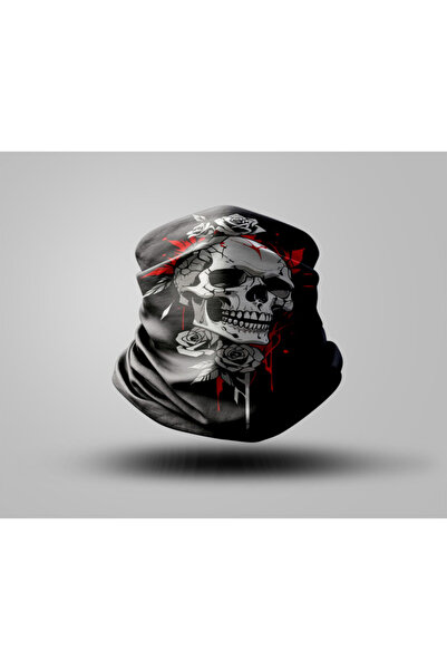 Buffalo قناع راكب الدراجة النارية بتصميم جمجمة، طوق رقبة خارجي للجنسين