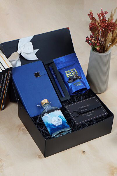 Kitaplı Hediye Erkek Sevgiliye Kişiye Özel Royal Blue Harmony Hediye Kutusu