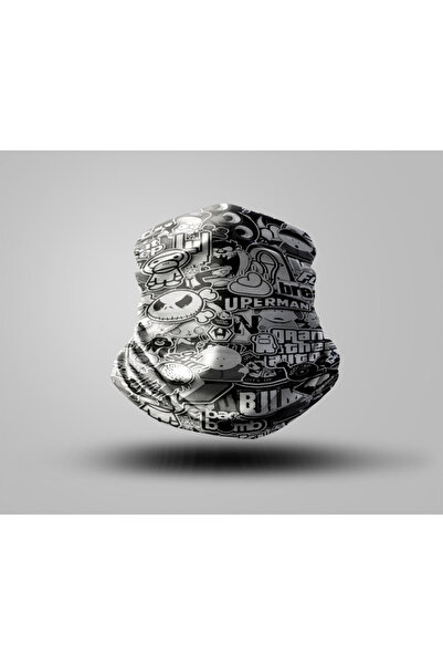 Buffalo قناع راكب الدراجة النارية بتصميم جرافيتي، طوق رقبة خارجي للجنسين