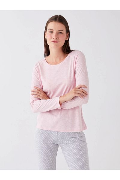 LC Waikiki Lw - Crew Neck Plain Long Sleeve Women's Pajamas Set