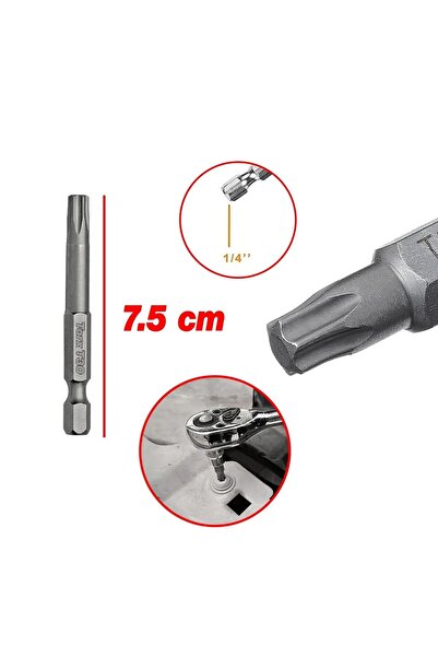 SENBANG Mıknatıslı Torx T30 Bits Uç 75 mm 10'lu Set Kutulu Manyetik 1/4" Matkap Ucu Tork 7.5 cm Uzunluk
