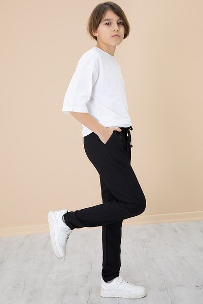 Cansın Mini Black Double Leg Boy's Jogger Fabric Trousers 20051