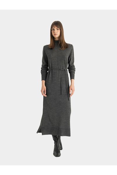 DeFacto Solid Regular Fit Turtleneck Maxi Knit Dress