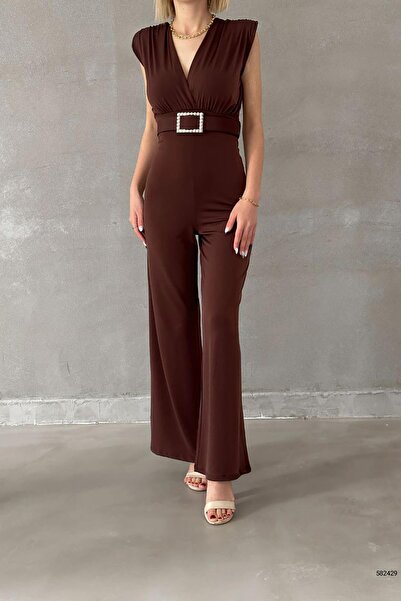 Deafox Ολόσωμη φόρμα με λεπτομέρεια από καφέ αμμώδη υφασμάτινη επένδυση