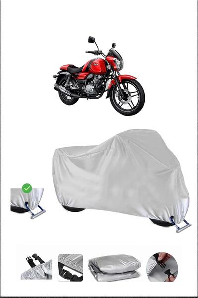 Breen Bajaj V15 Lock Compatible Waterproof Durable Motorcycle Canvas-Gray