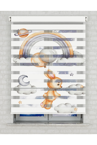 AD Home Χαριτωμένη κουρτίνα ζέβρα με στάμπα κουνελιού - Κουρτίνα για βρεφικό ...