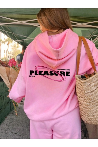 PALPİTO Ženska ružičasta majica sa kapuljačom "Pleasure Independence B Štampa...