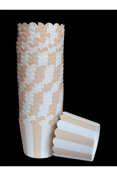 Cadde Süs Cream Striped Muffin Cupcake Mold