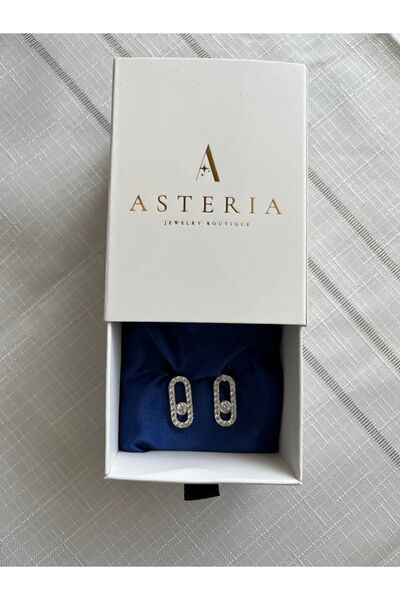 Asteria Jewelry Mess Marka Gümüş Rengi Küpe