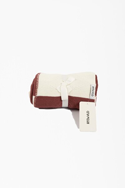 RTD&VLD Knitwear Baby Blanket White-Dried Rose 80*100cm