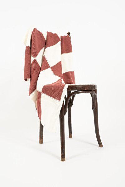 RTD&VLD Knitwear Baby Blanket White-Dried Rose 80*100cm