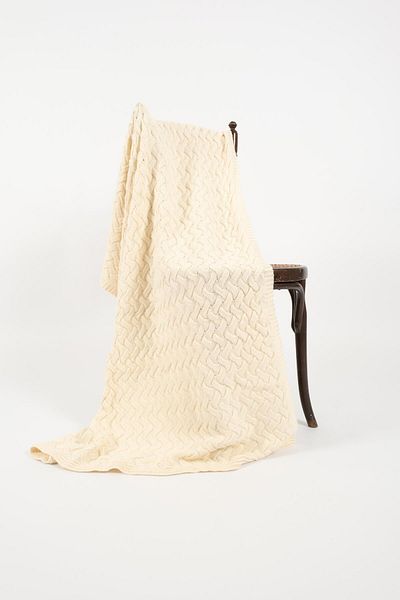 RTD&VLD Ecru Patterned Christmas Blanket Sofa Shawl