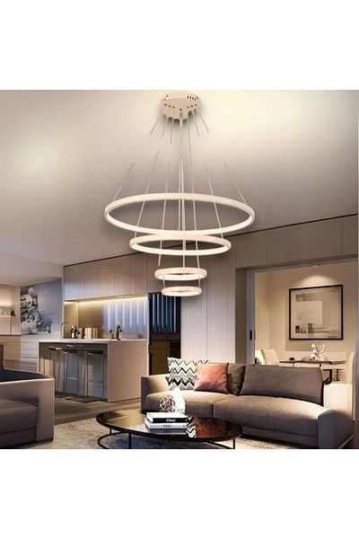 neeko Robin Modern 4-Piece Pendant Lamp - Chandelier White Case for Daylight